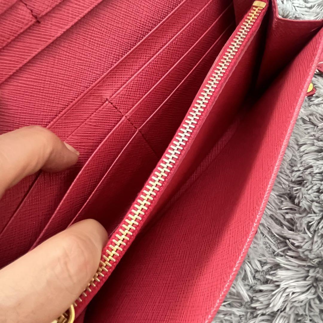美品✨PRADA 長財布　フィオッコ　カードケース付き　ローズピンク