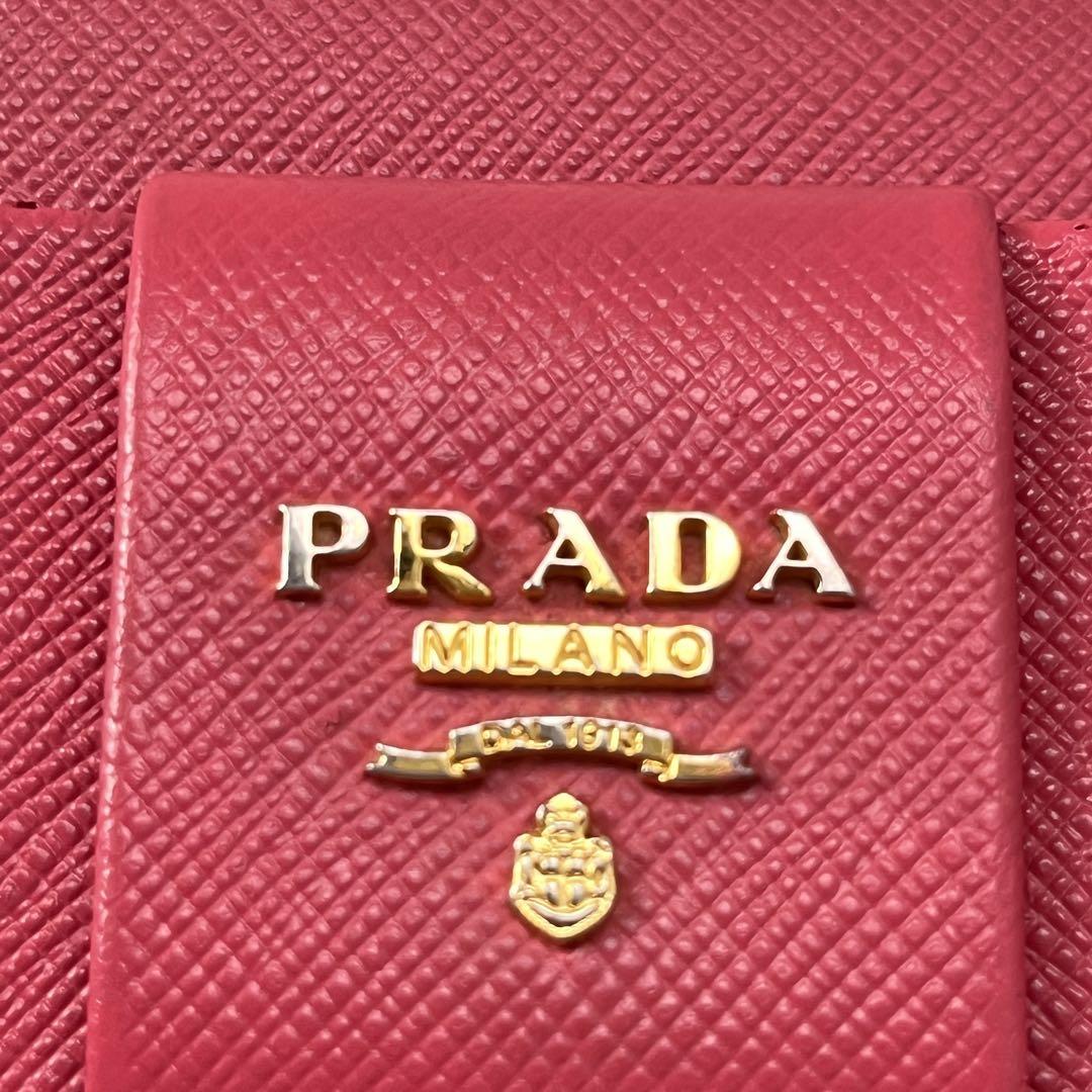 美品✨PRADA 長財布　フィオッコ　カードケース付き　ローズピンク