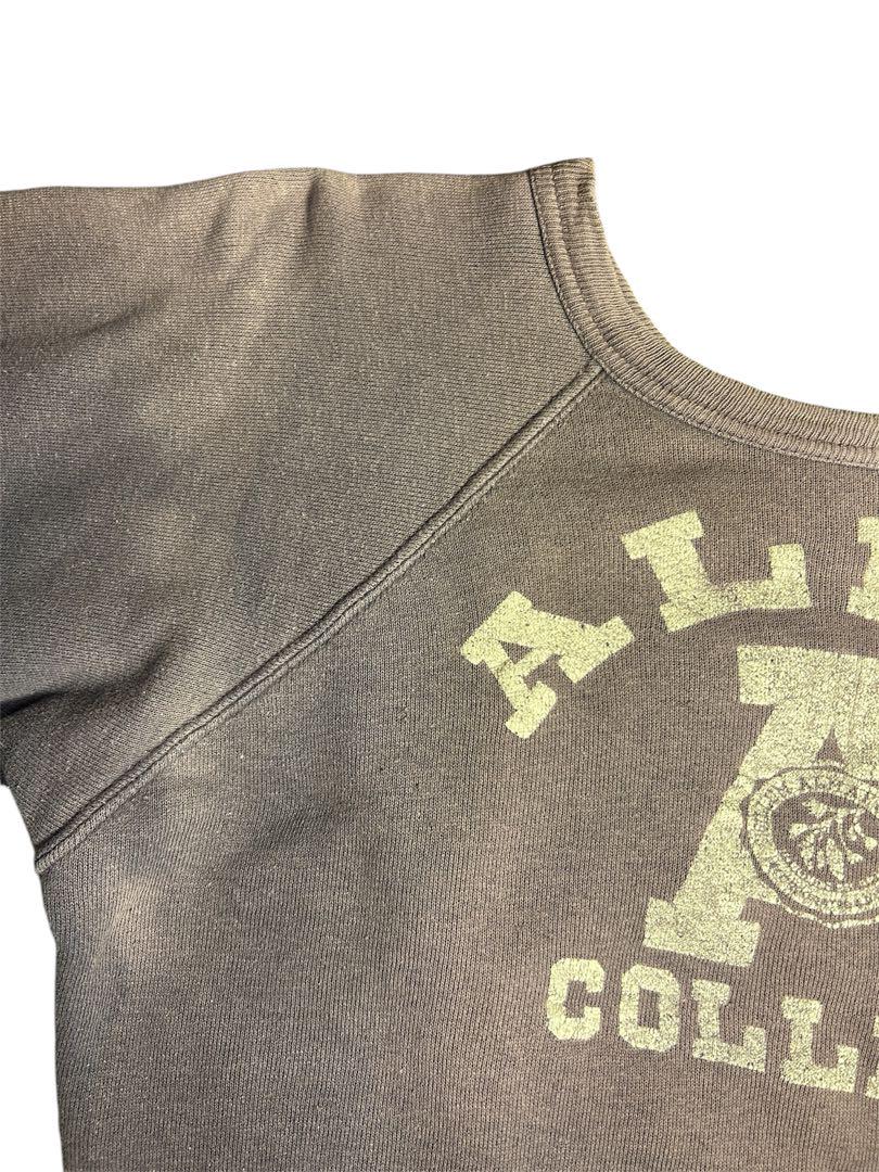 50〜60's college sweat ラグラン　2トーン　鬼フェード