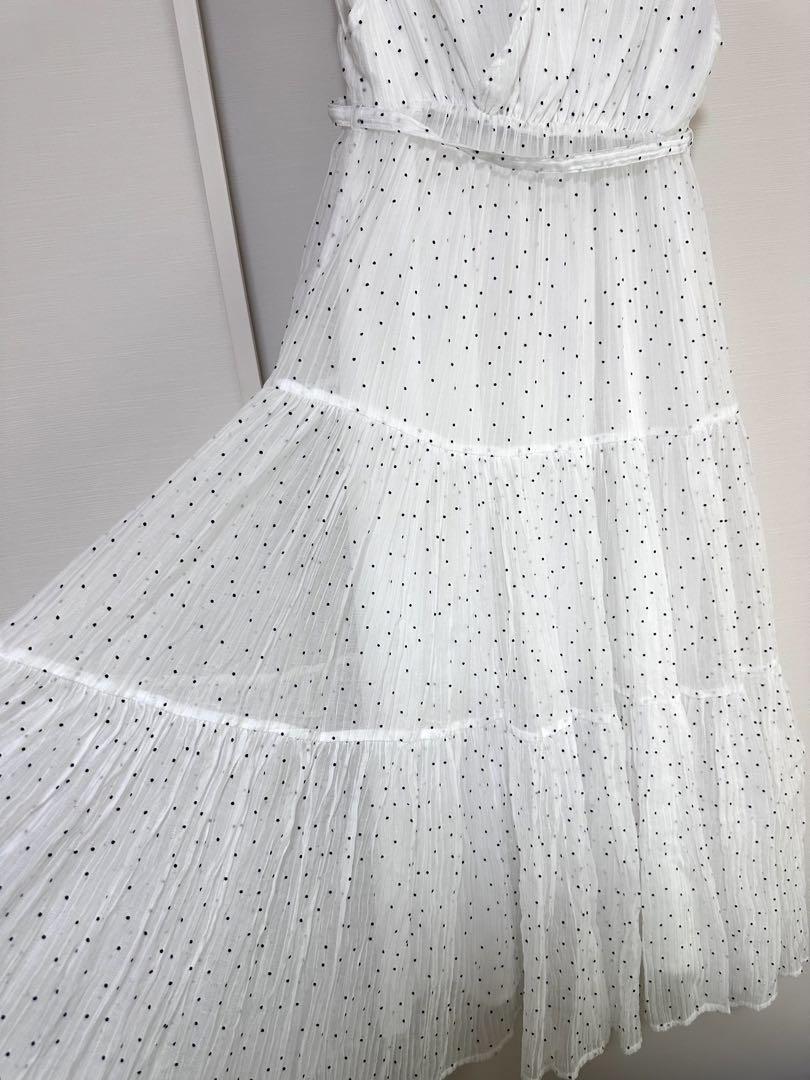 ワンピース Tiered Polka-Dot Long Dress