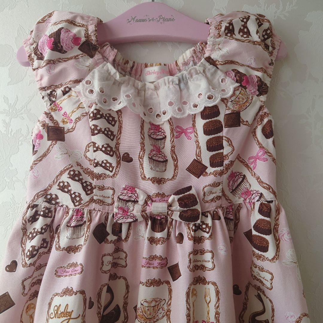 シャーリーテンプル　ワンピース 120　プチショコラトリー　ピンク