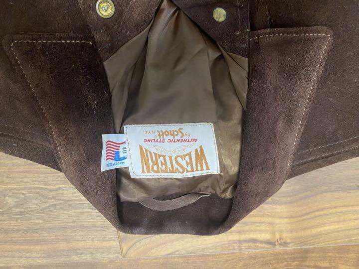 schtooスエードジャケット 日本国産 Schott USA レザー スウェード トラッカージャケット レザージャケット