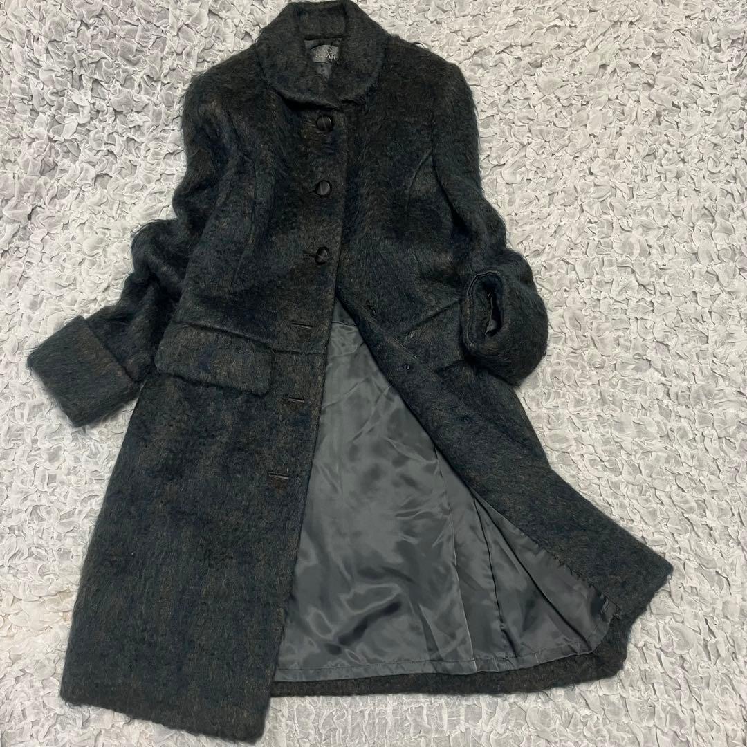 希少生地【フランコフェラーロ】起毛 ロングコート 40サイズL ウール キュプラ 希少生地【フランコフェラーロ】起毛 ロングコート 40サイズL ウール キュプラ