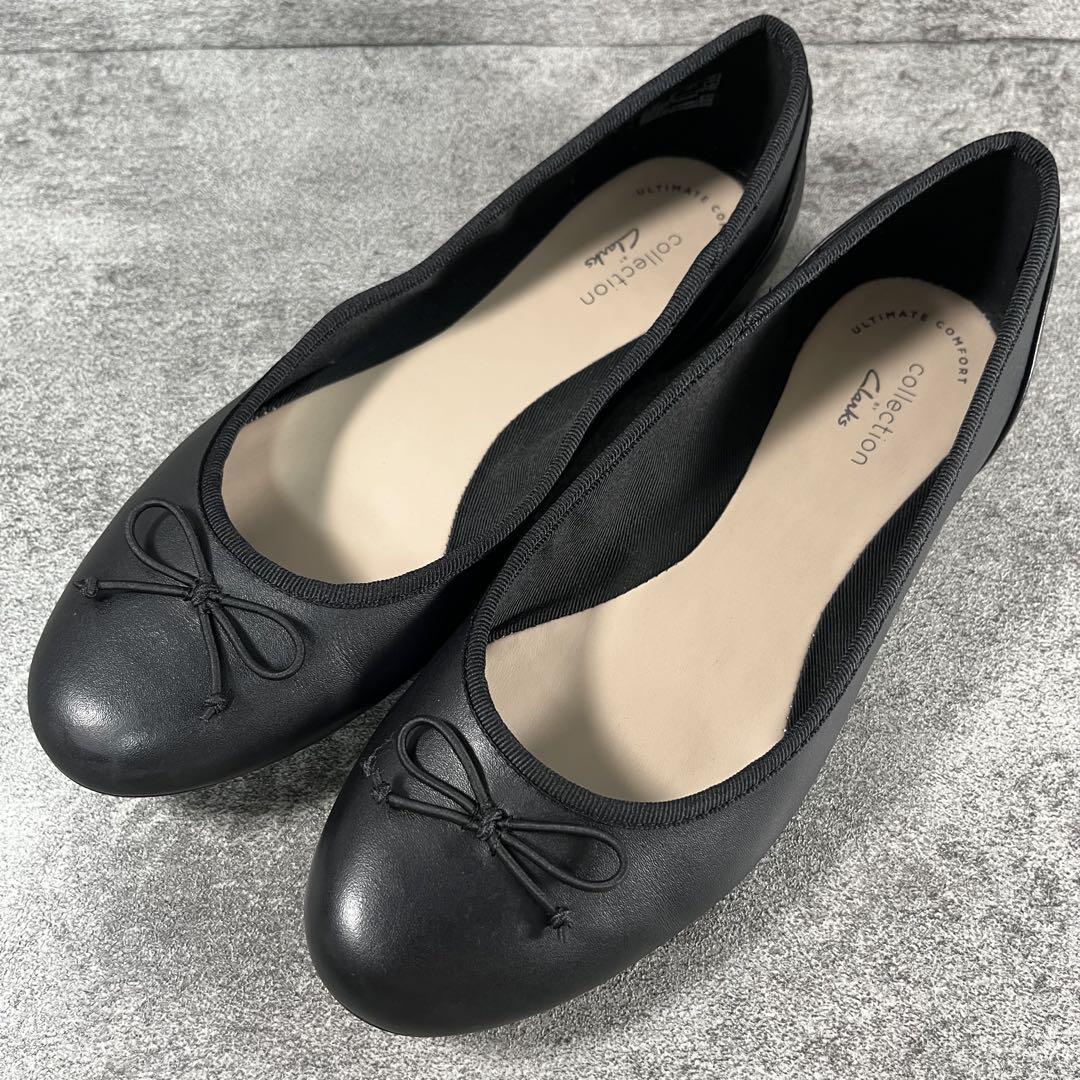 美品 Clarks クラークス バレエシューズ フラットパンプス 37.5 黒 美品✨ Clarks バレエシューズ クチュールブルーム フラット