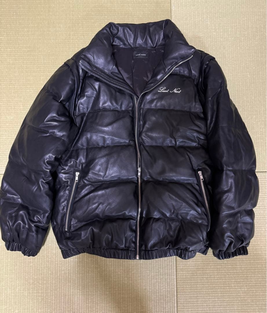LASTNEST レザー ダウンジャケット ベスト 4way Lサイズ