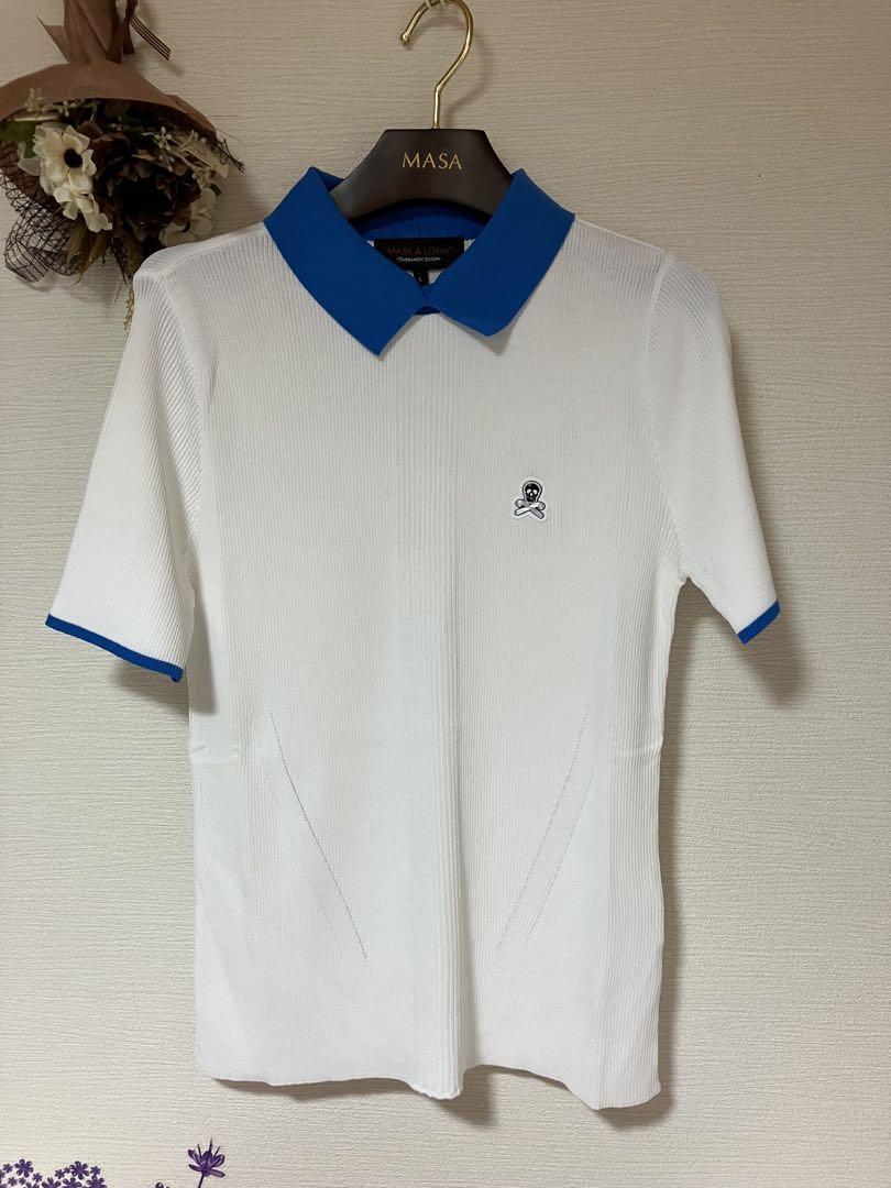 新品⇨マーク＆ロナ【白／L】さわやか　ニット　半袖　ひんやり