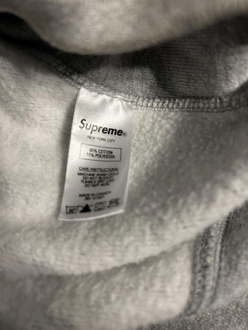 Supreme グレー パーカー Large クロスボックスロゴ