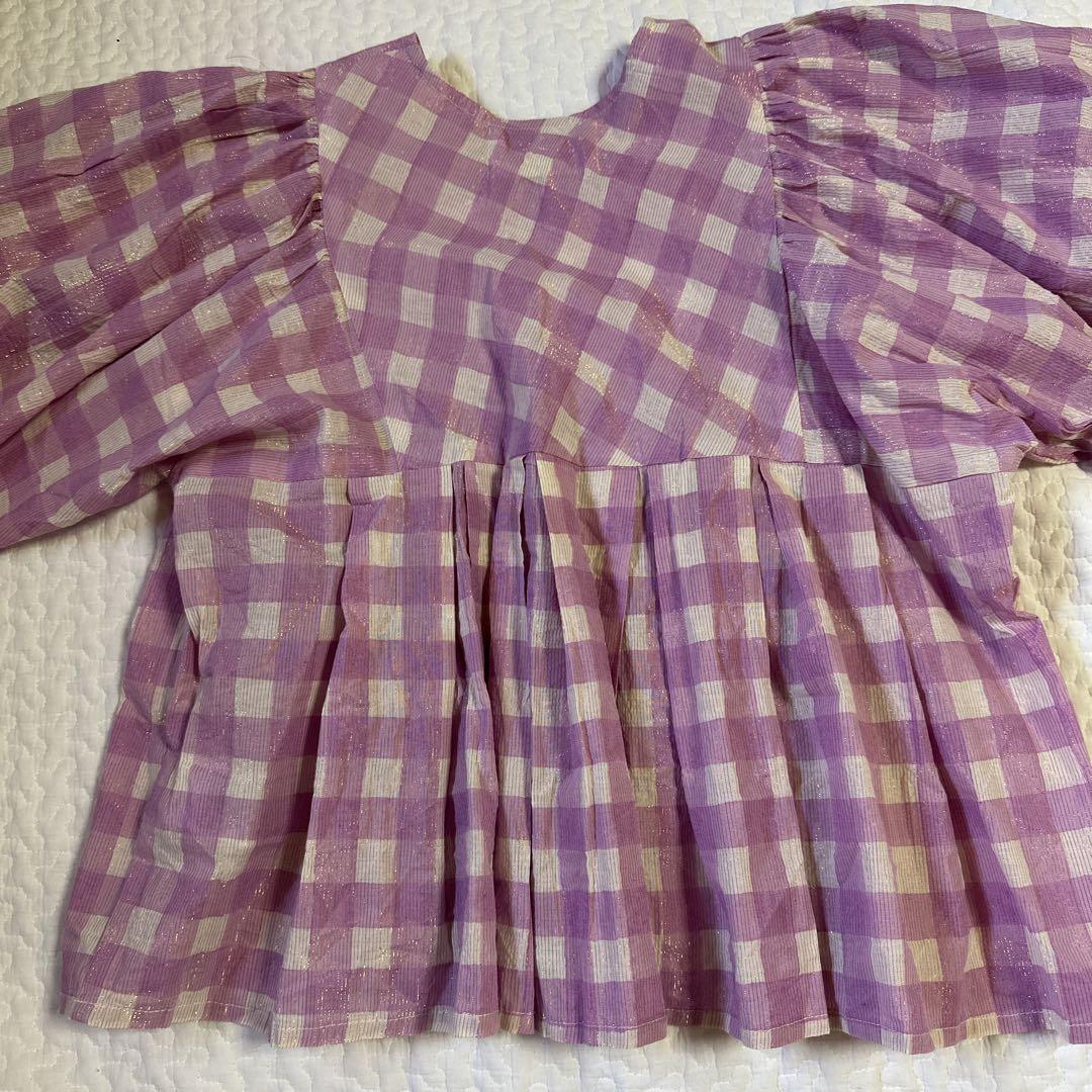 トップス SZ BLOCKPRINTS / EVA TOP IN VIOLET
