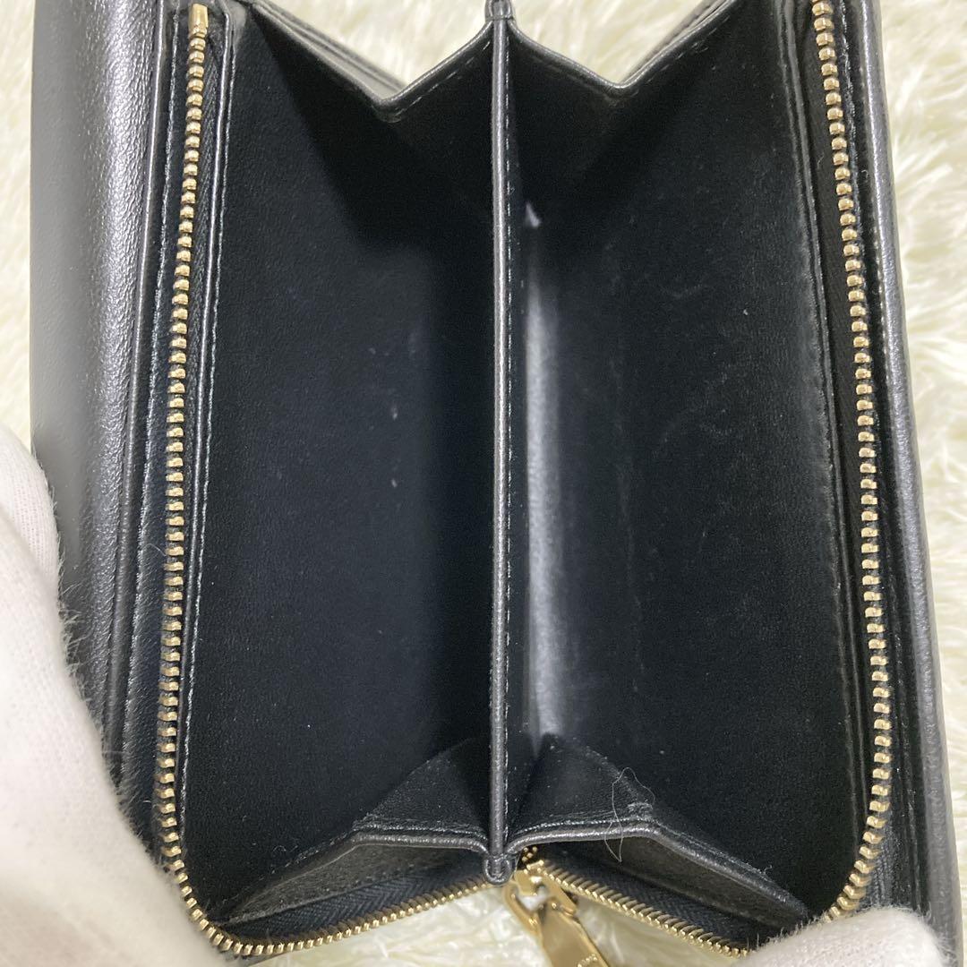 【極美品】MIU MIU マテラッセ 折り財布 L字ファスナー ブラック