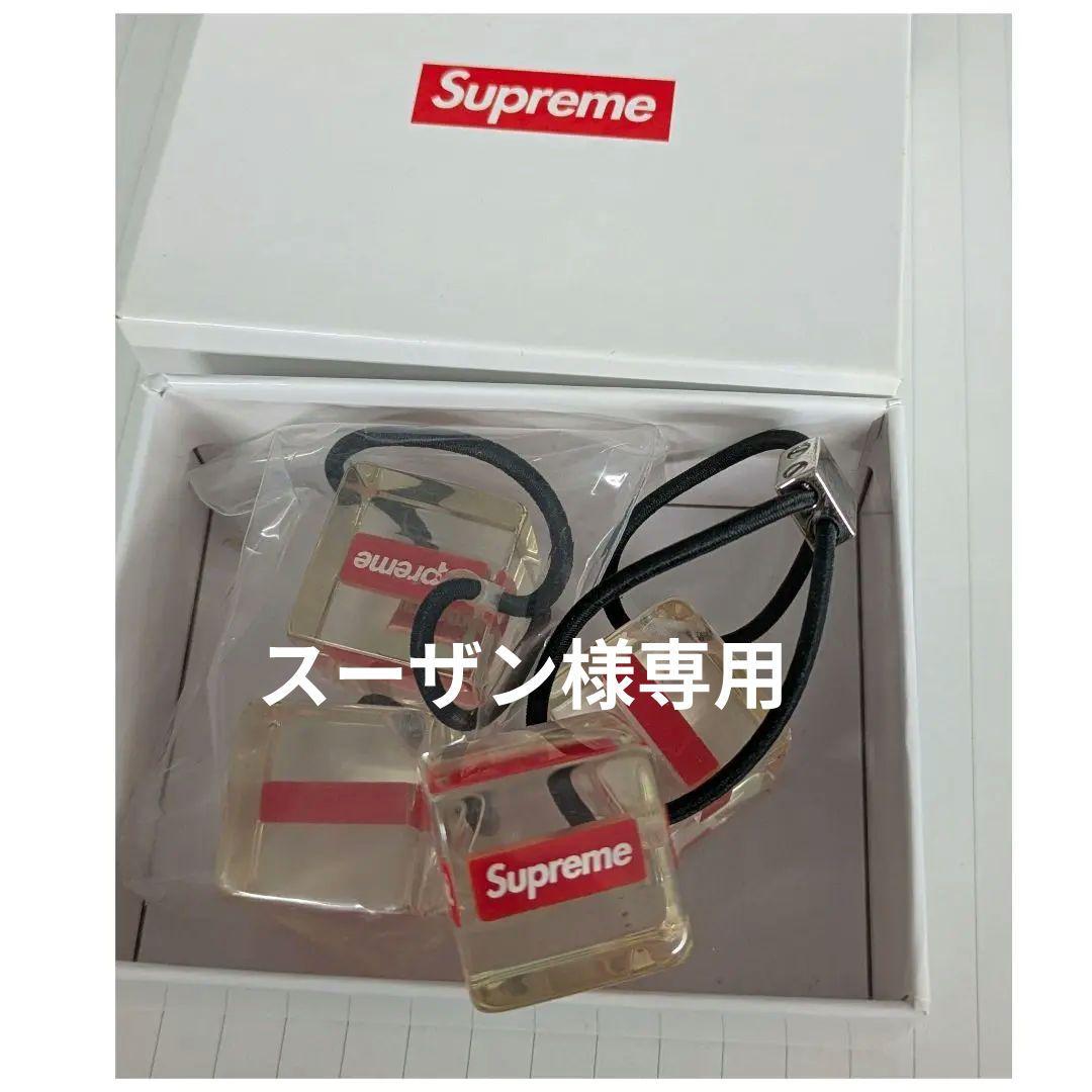 正規品 Supreme アクリルヘアゴム クリア/レッド　2コセット