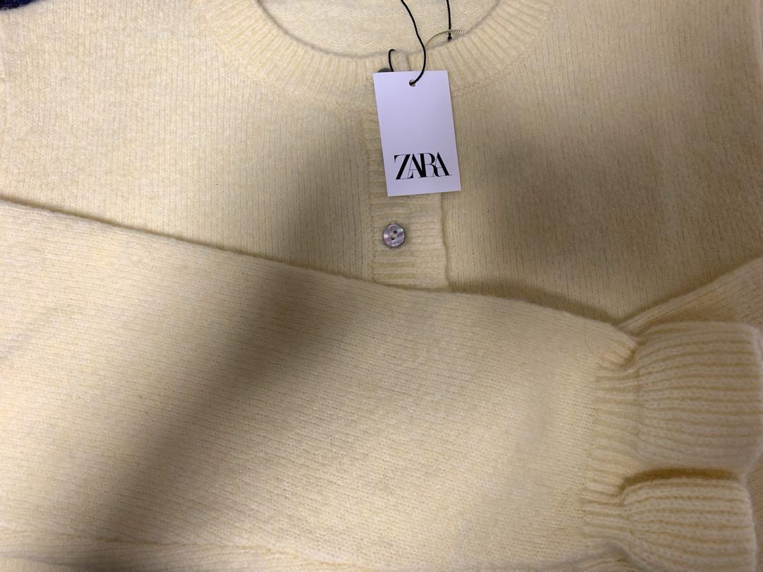 ZARA フリルニットカーディガン L イエロー - メルカリ