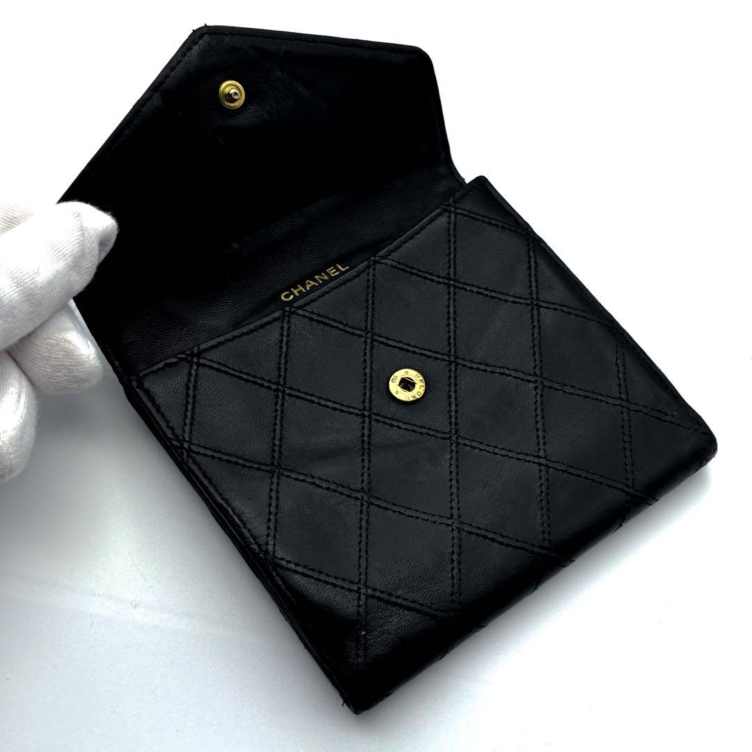 【良品✨早い者勝ち】シャネル ビコローレ Wホック 二つ折 財布