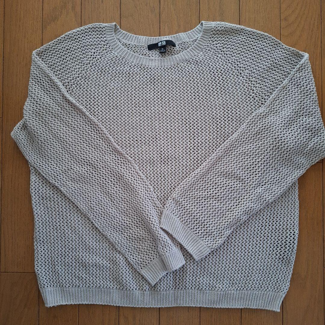 UNIQLO XL ライトグレー ニットセーター