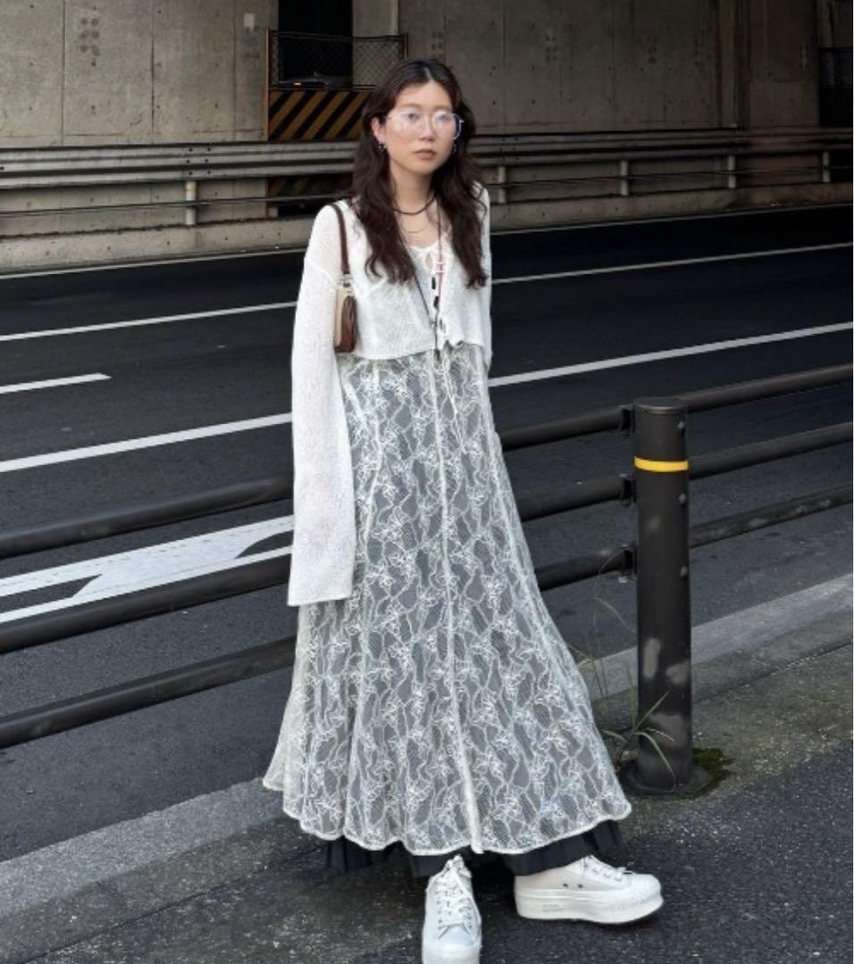 AMERI LAYERED KNIT CARDIGAN TOPホワイトF新品 画像2