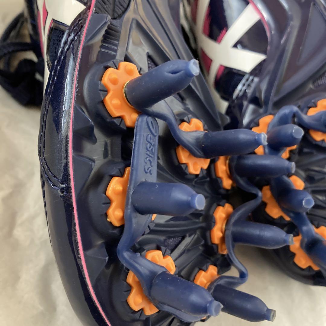 ASICS スパイクシューズ ネイビー/ピンク