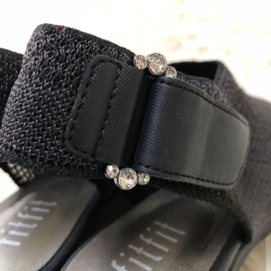 未使用級✨ fitfit 【23.5】厚底シアーニットサンダル