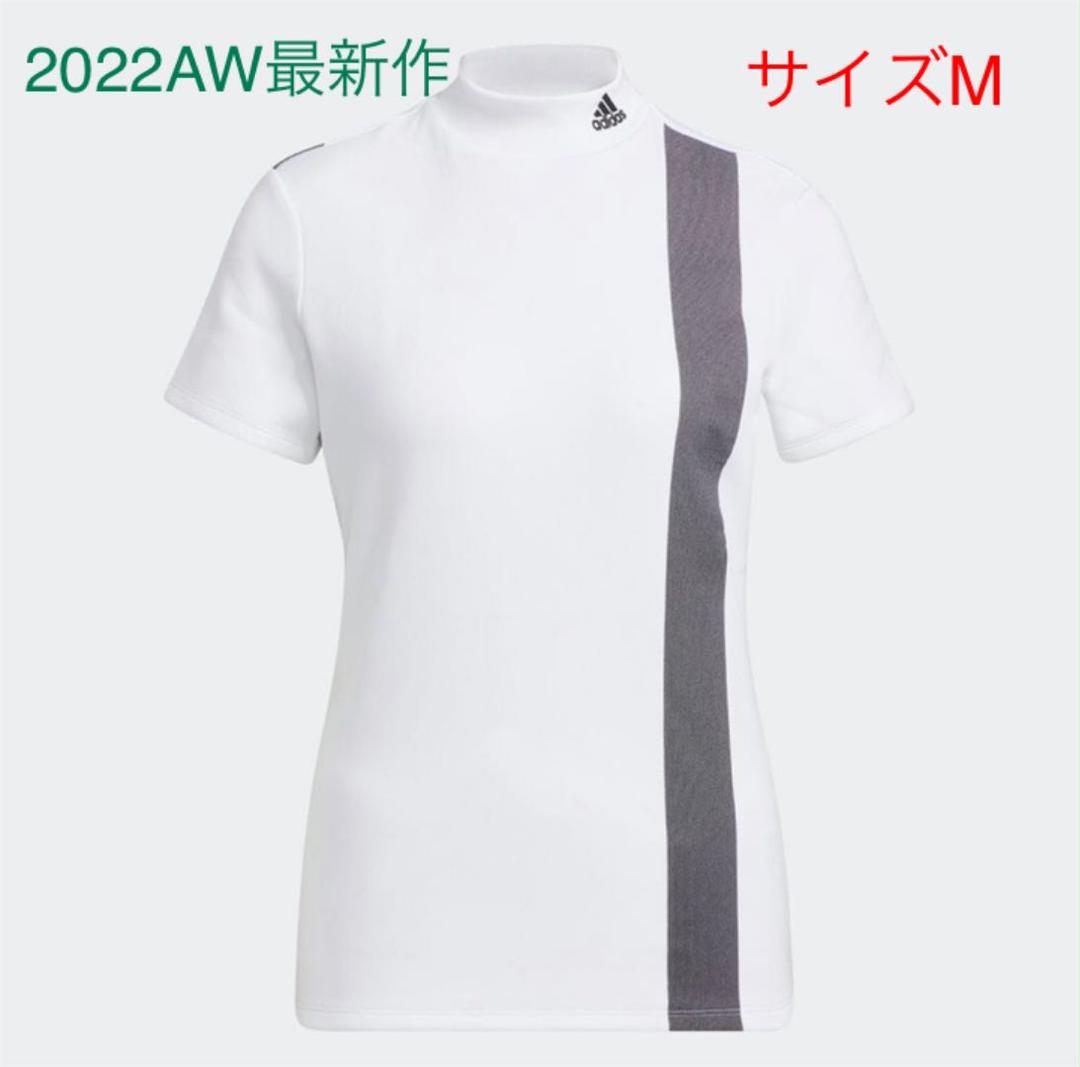 最新作2022AW adidas ビッグアディダスロゴ半袖モックネックシャツ M