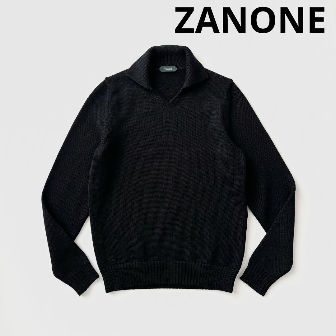 ZANONE ザノーネ ミドルゲージ ウール スキッパー ニット ポロシャツ
