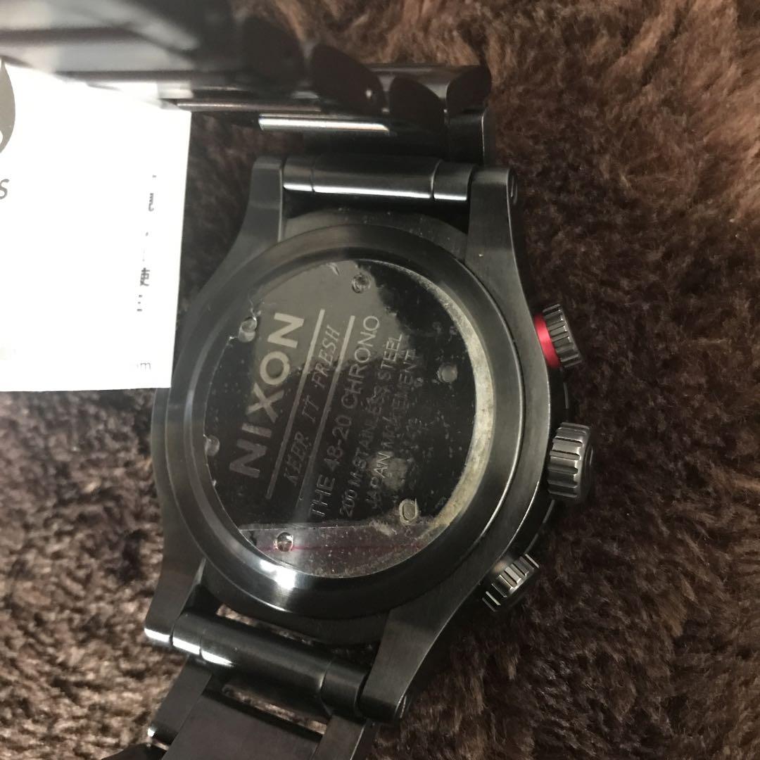 新品限定！ロンハーマン購入ニクソンクロノグラフ/NIXON200m防水ブラック