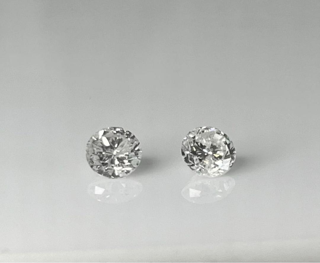 miyusuke　PT天然ダイヤモンドピアス 計1.2ct 鑑定書付き