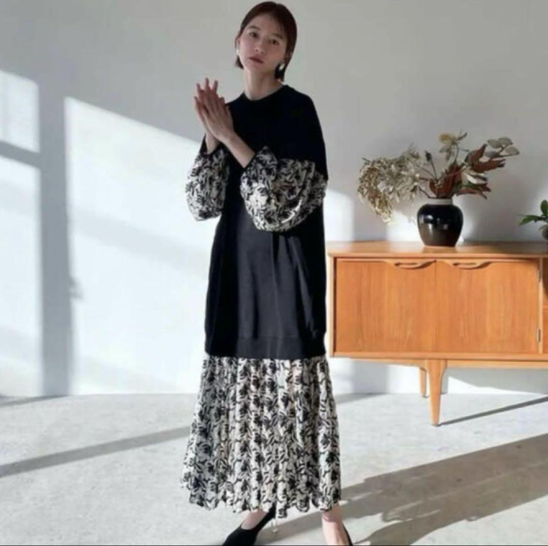 CLANE クラネ　FLOWER LACE MIX ONE PIECEサイズ1
