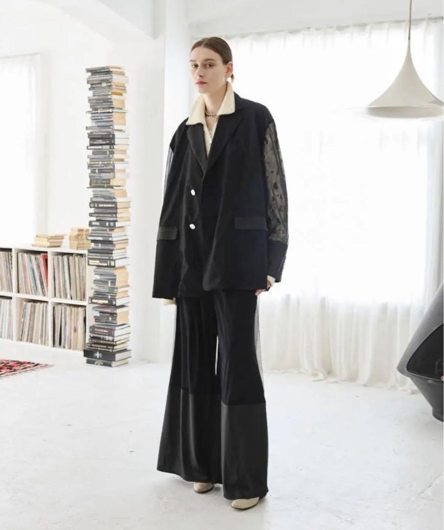 2 seyto Tulle layered buggy flare pants