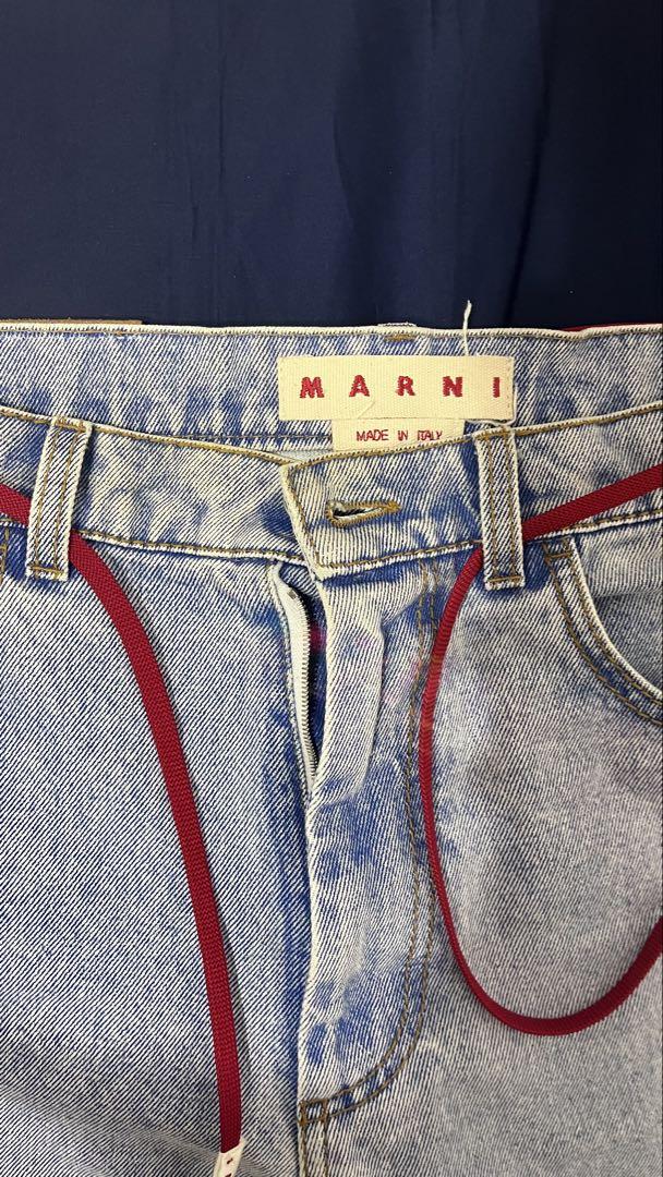 MARNI モヘア切替ダメージ加工デニムパンツ