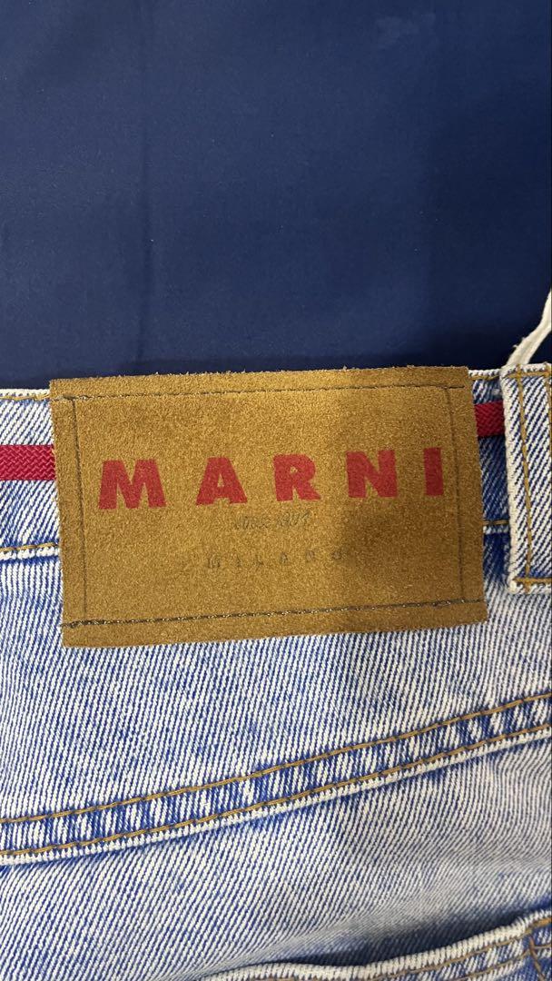 MARNI モヘア切替ダメージ加工デニムパンツ