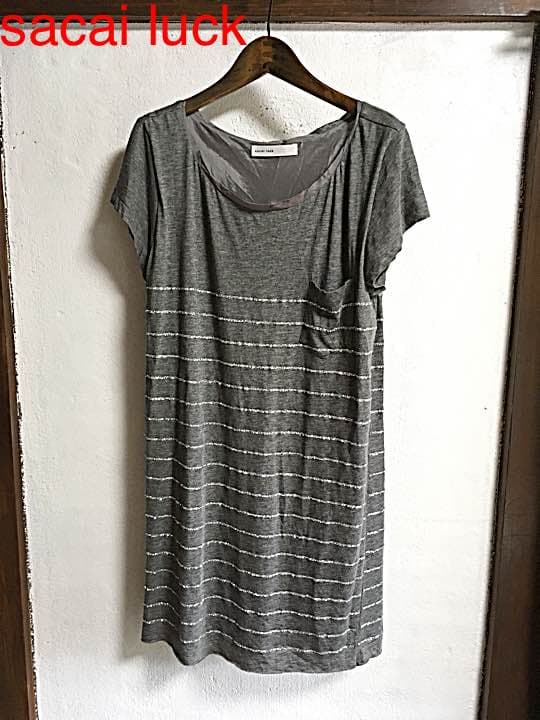 メルカリ Sacai Luck ワンピース ラメボーダー ジャージ サカイ ラック リネン ひざ丈ワンピース 3 333 中古や未使用のフリマ