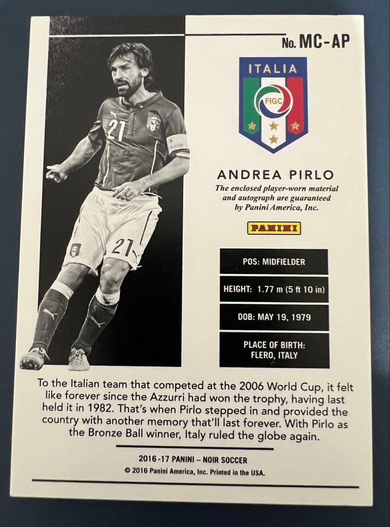 AndreaPirlo ピルロ 直書きサインカード 65目立った傷や汚れなし UP786_INFO