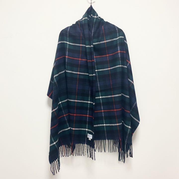 ジョンストンズ マッケンジー チェック 美品 ifJ6l-m73219370631 カシミヤ100% ストール 大判 お得高評価