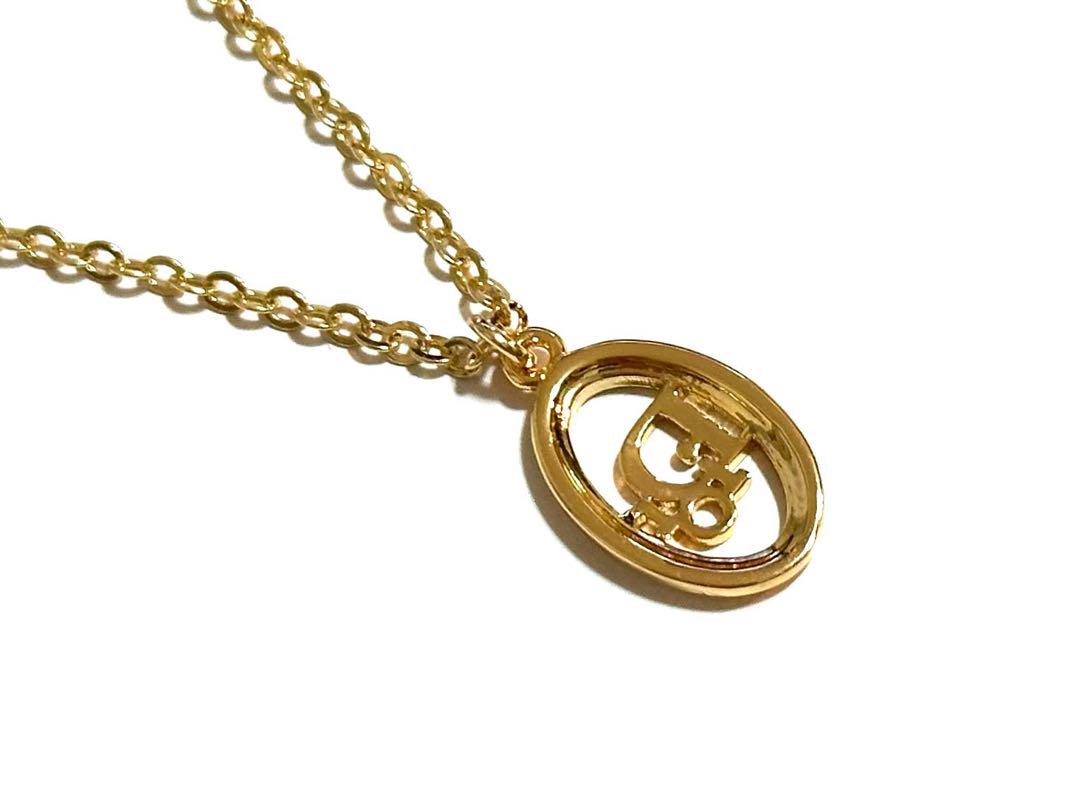 Christian Dior ゴールド CD ロゴ ネックレス 美品 刻印 細め