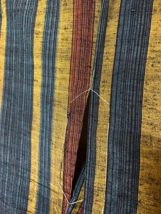 結城紬シリーズ】㊗️茨城県無形文化財㊗️【結城紬】○縞柄文様○真綿