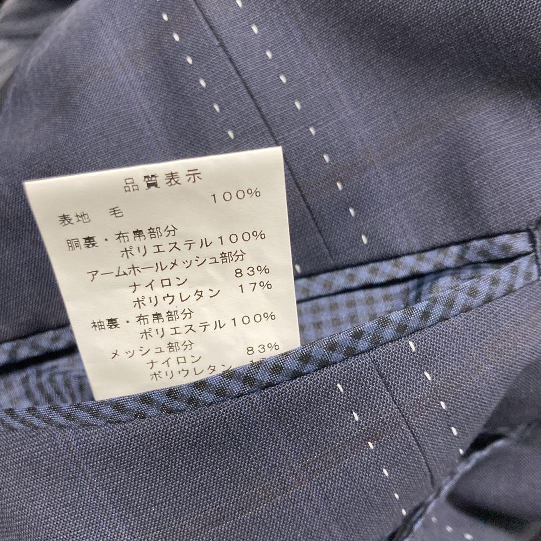 美品　高級生地　MALE＆Co セットアップスーツ　チェック　ネイビー　Y3