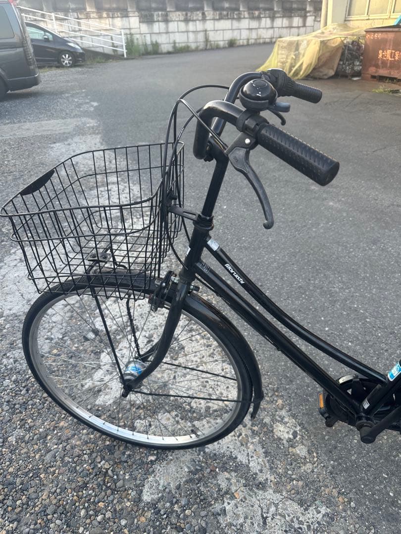 Layer シティサイクル 黒色 バスケット付き