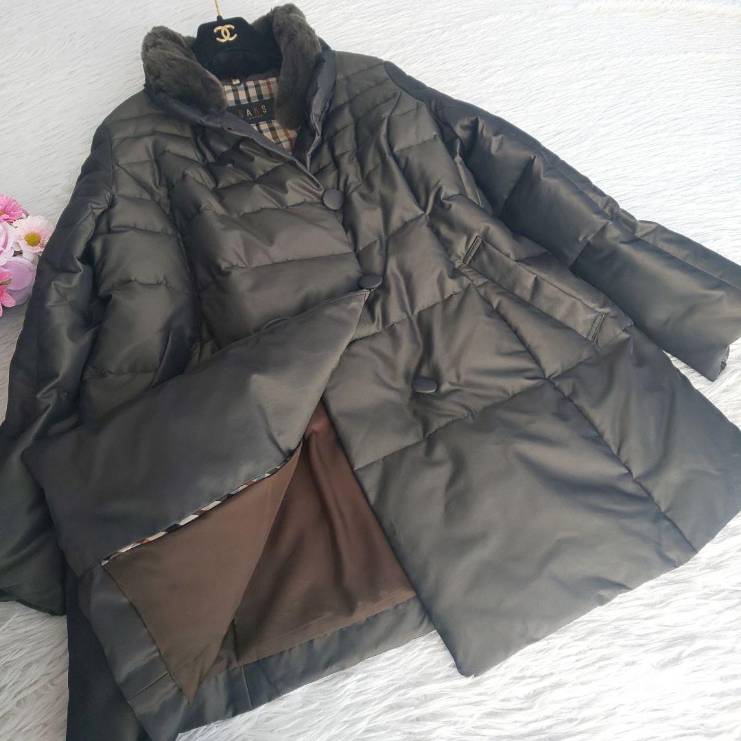 美品 DAKS ダウンコート XL 高級 光沢 2way グレー 大きいサイズ