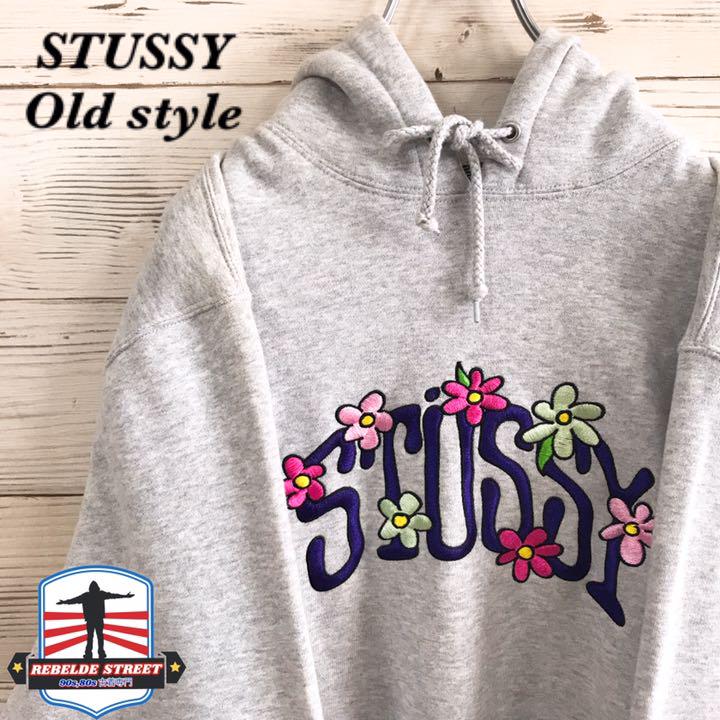 《希少》ステューシー STUSSY☆パーカー L 刺繍ロゴ グレー(¥26,700) - メルカリ スマホでかんたん フリマアプリ