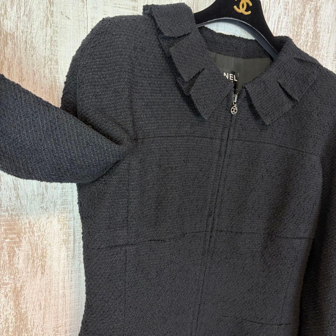 美品 シャネル ツイード ジップアップ ジャケット スカート セットアップ