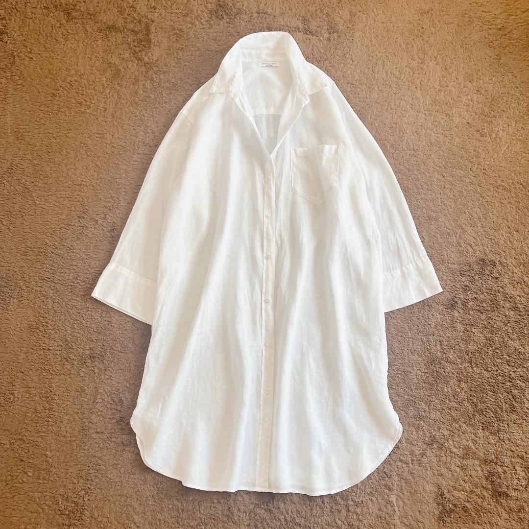 【ミラオーウェン】リネン　フレンチリネン　ロングシャツ　ワンピース　大草直子