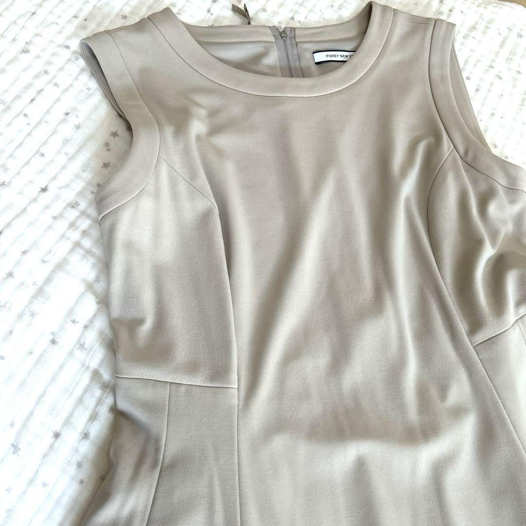新発売 新商品 FOXEY NEW YORK☆ストレッチ☆ロングワンピース☆ノースリーブ ワンピース