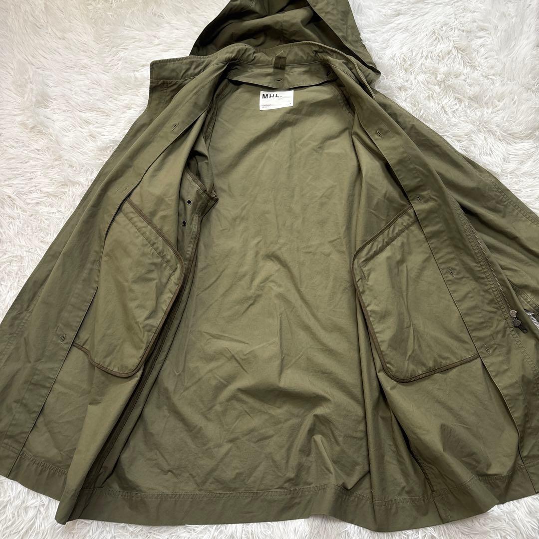 MHL.エムエイチエル ライナー付き モッズコート カーキ L MHL.エムエイチエル ライナー付き モッズコート カーキ L