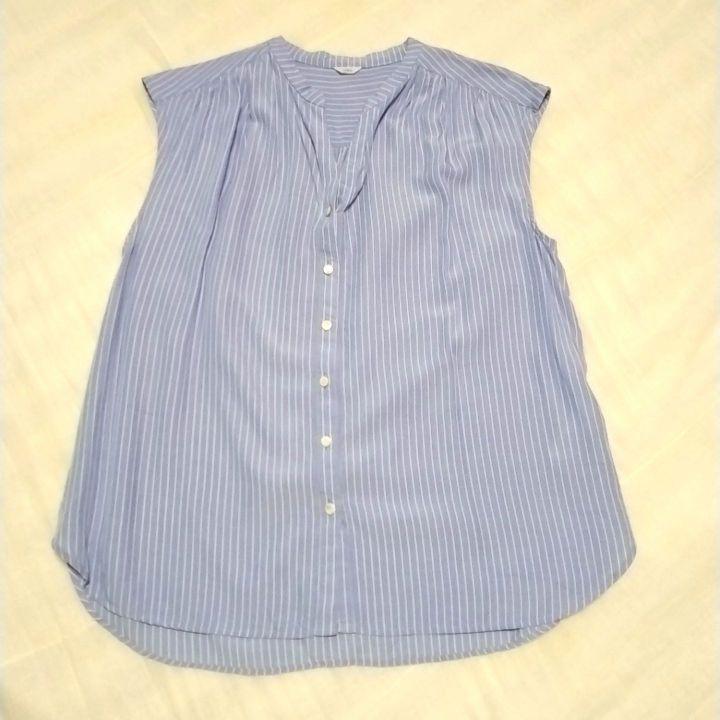 美品 IENA ノースリーブシャツ サックスブルー