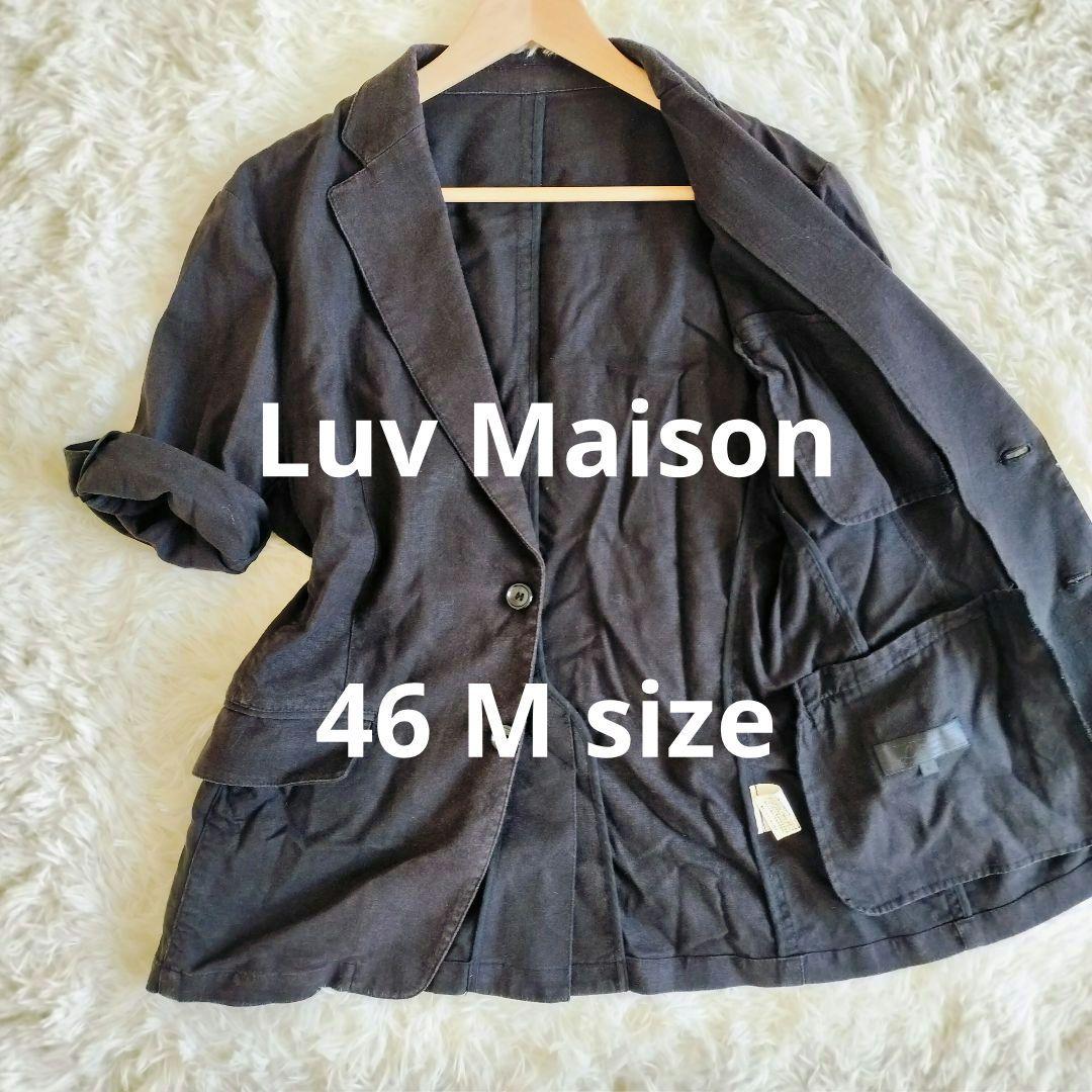 Luv Maison ラブメゾン リネン 七分丈 テーラードジャケット 46 黒