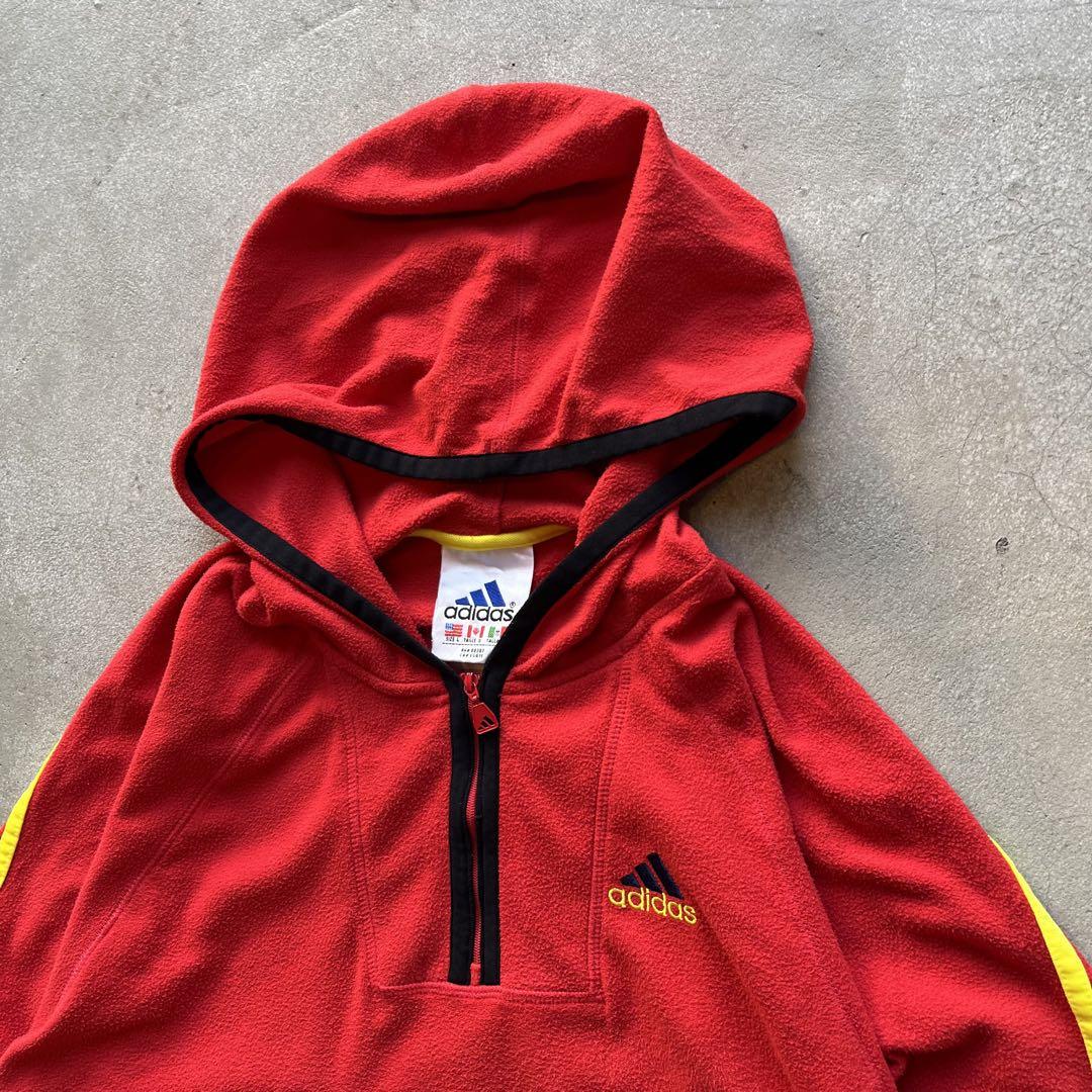 90s adidas アノラックフリースジャケット ハーフジップ L