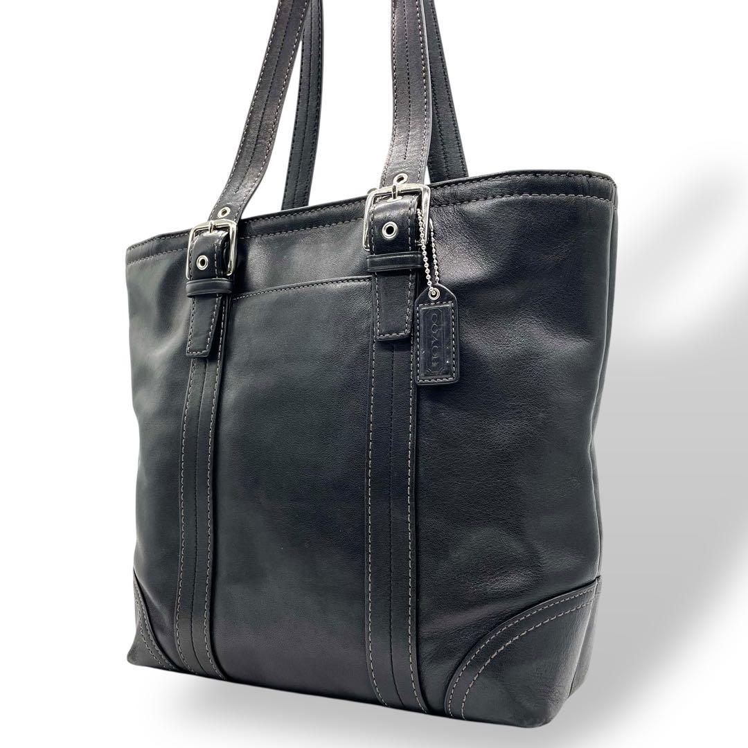 良品　コーチ　s56 肩掛け　トートバッグ　レザー　ワンショルダーバッグ　黒