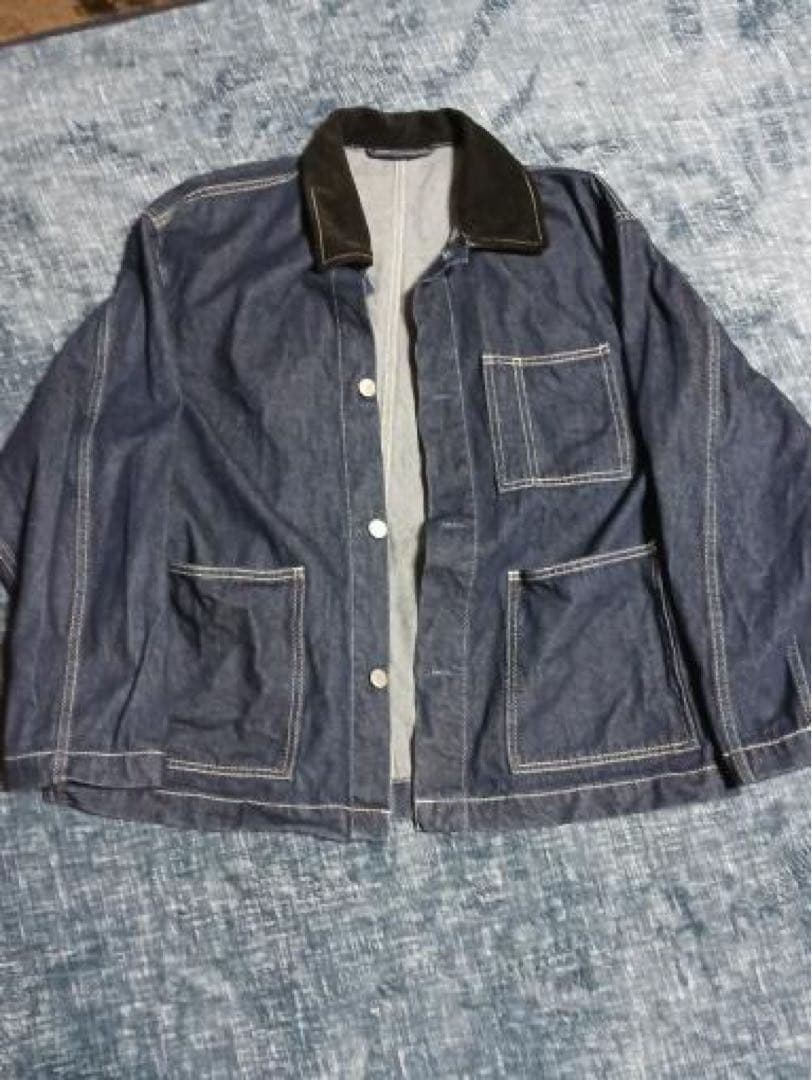 インディゴデニムジャケット コーデュロイ襟M