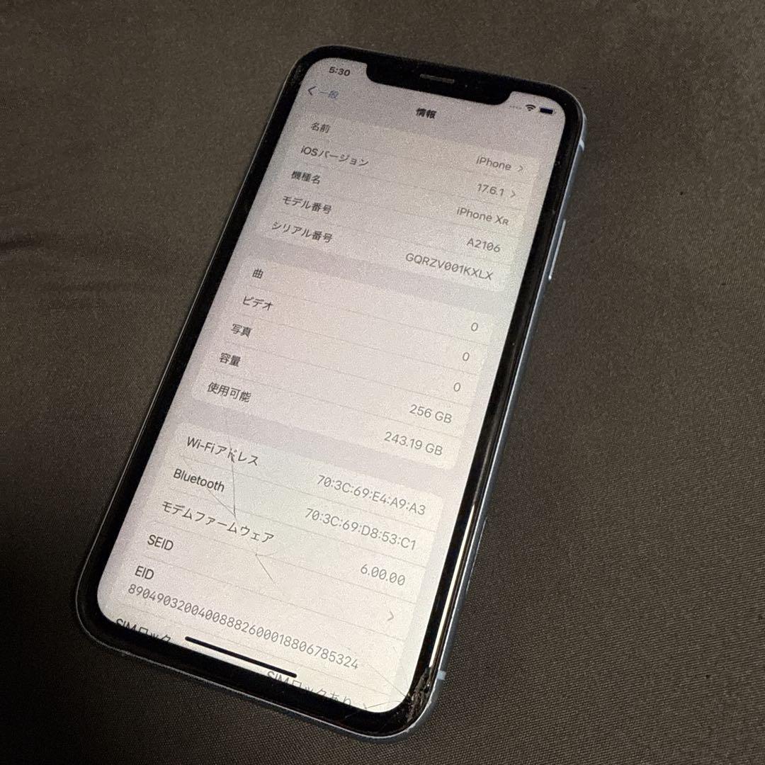Apple iPhone XR 256GB ブルー　バッテリー残量90% Apple iPhone XR 256GB ブルー バッテリー残量90%