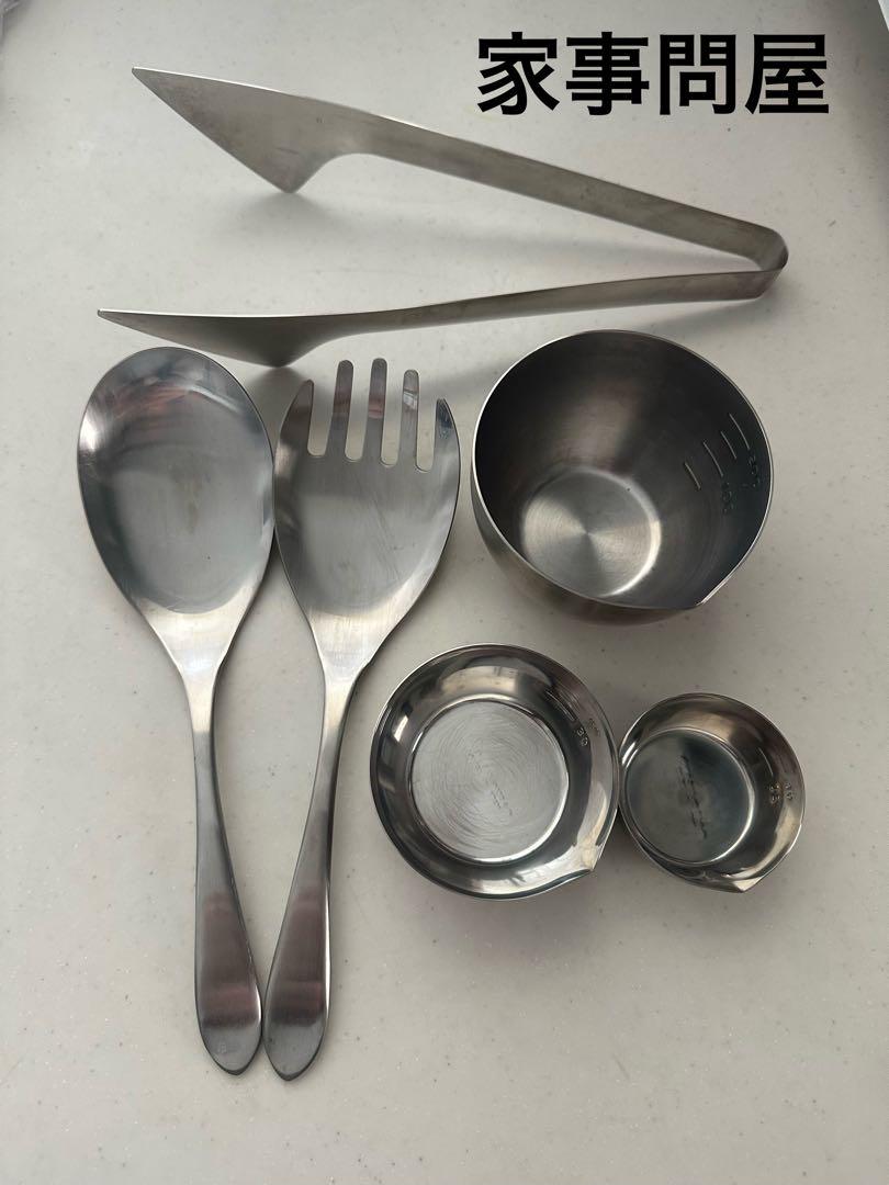 家事問屋 下ごしらえボウル調理器具とりわけスプーンフォークトング6点セット