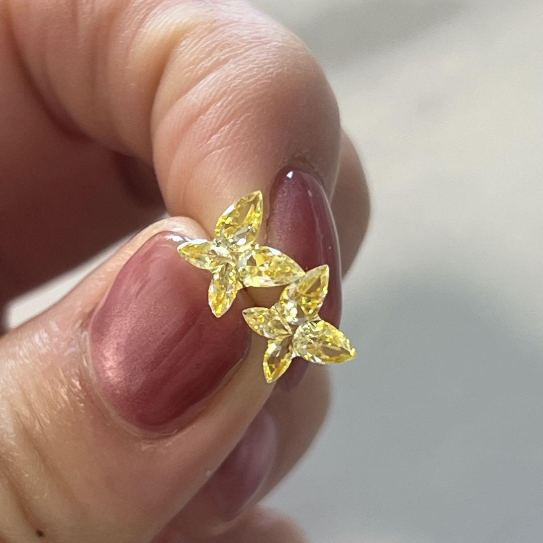 オープニング 大放出セール K18YG キュービックジルコニア ピアス バタフライ アクセサリー