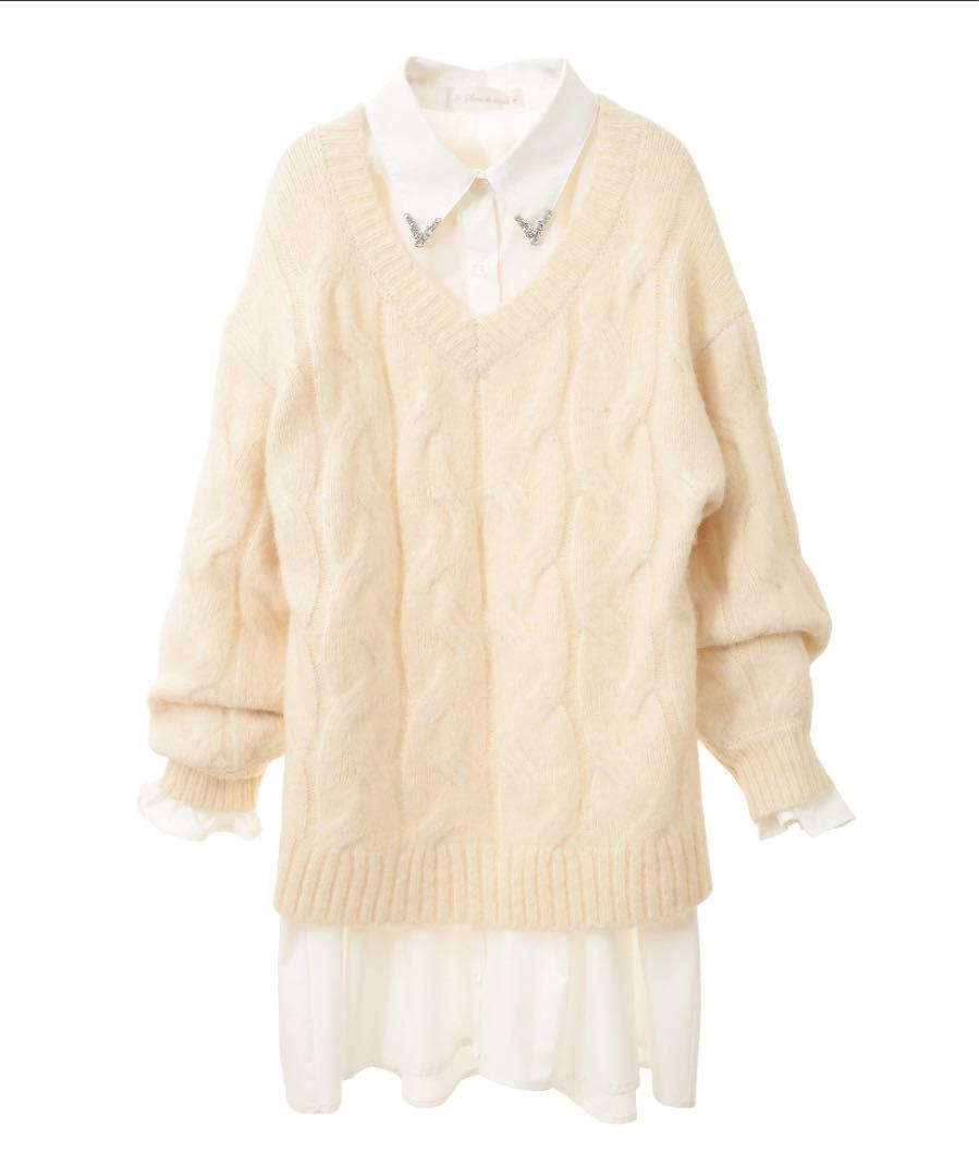 31 sons de mode ケーブル ニット セット シャツ ワンピース